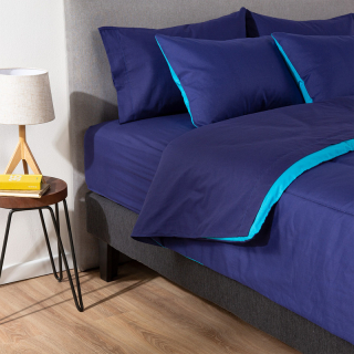 COMBO 11 PLUMON BICOLOR AZUL CELESTE 1.5 PLAZAS - 1