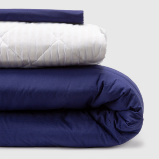 COMBO 13 PLUMON BICOLOR AZUL CELESTE 1.5 PLAZAS - 1