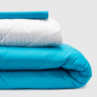 COMBO 17 PLUMON BICOLOR CELESTE AZUL 1.5 PLAZAS - 1