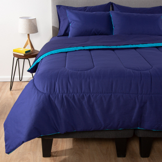 PLUMON BICOLOR ARTHOME AZUL CELESTE 1.5 PLAZAS - 1