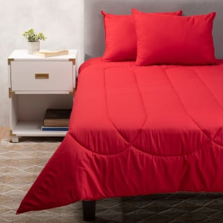PLUMON ARTHOME 2 PLAZAS ROJO + PACK 2 ALMOHADAS - 1