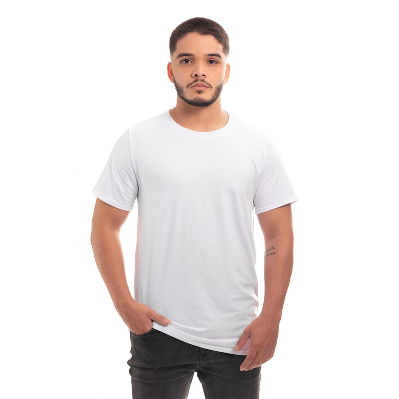 POLERA HOMBRE CUELLO REDONDO MANGA CORTA BLANCO - 1