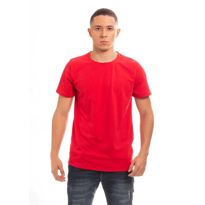 POLERA HOMBRE CUELLO REDONDO MANGA CORTA ROJO - 1