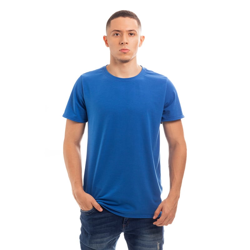 POLERA HOMBRE CUELLO REDONDO MANGA CORTA AZUL - 1