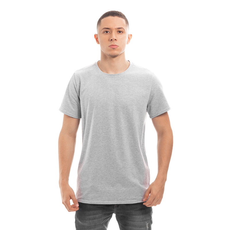 POLERA HOMBRE CUELLO REDONDO MANGA CORTA GRIS