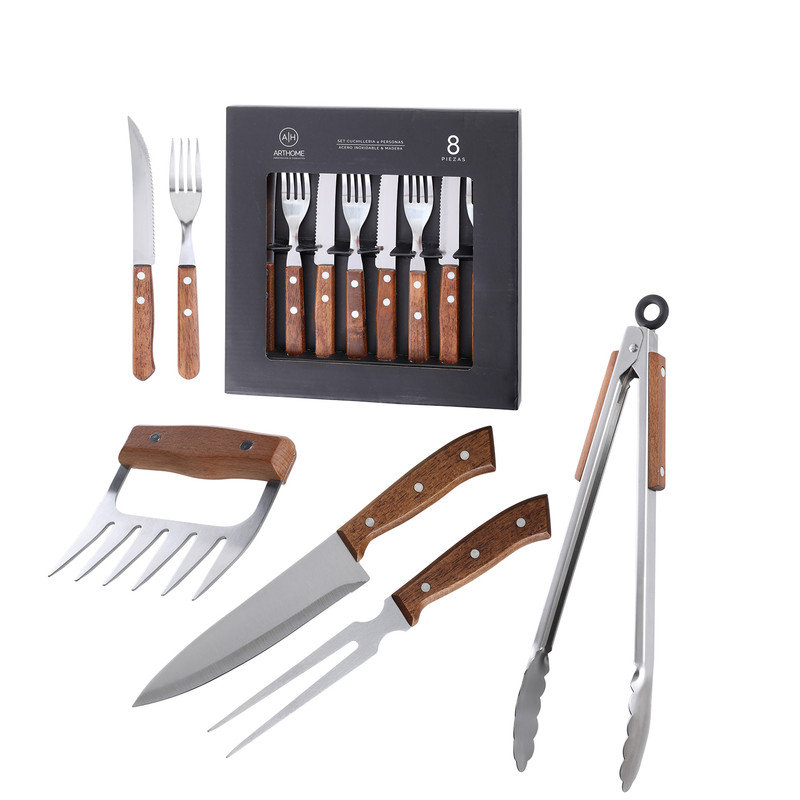 SET DE PARRILLA 12 PIEZAS ARTHOME ACERO INOXIDABLE PAR38 - 1