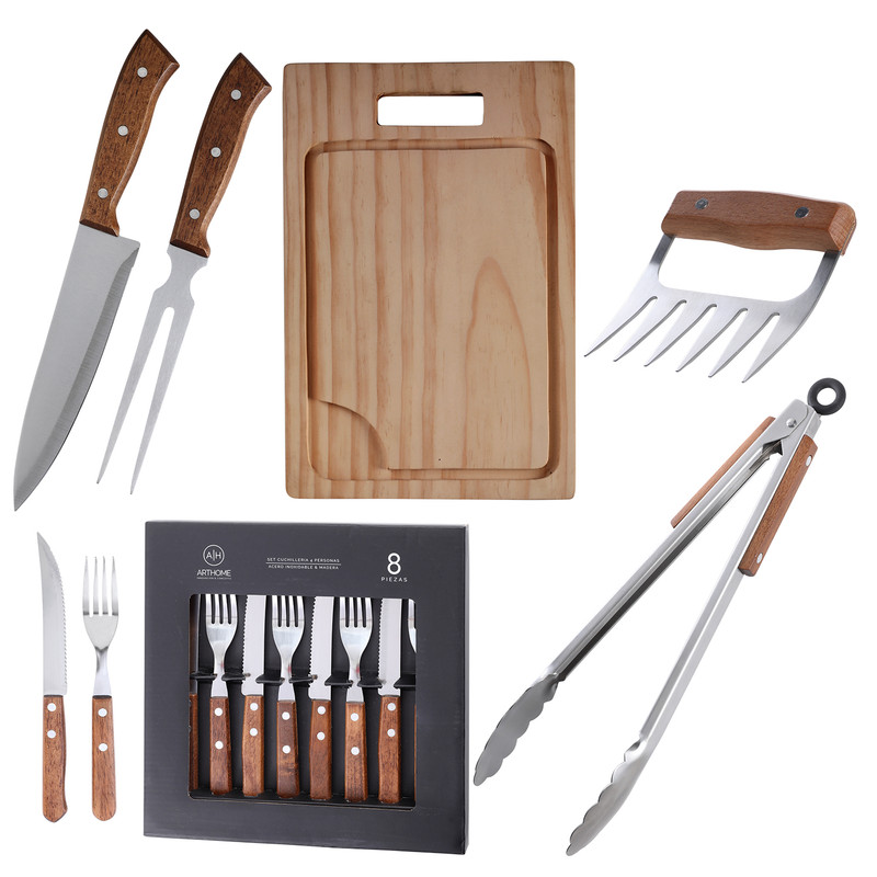 SET DE PARRILLA 13 PIEZAS ARTHOME ACERO INOXIDABLE PAR46 - 1