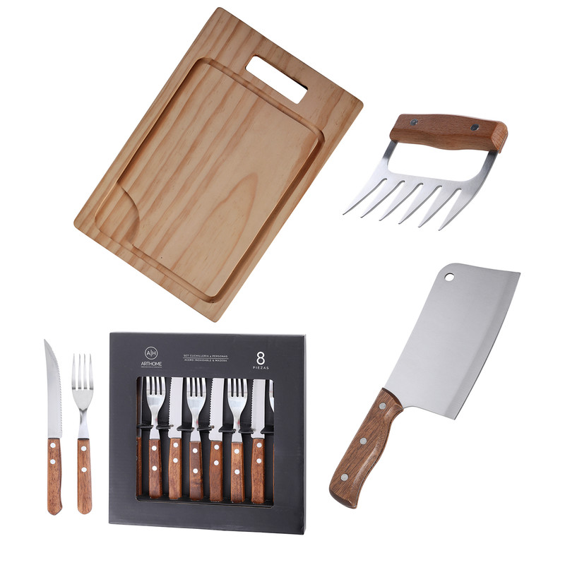 SET DE PARRILLA 11 PIEZAS ARTHOME ACERO INOXIDABLE PAR65 - 1