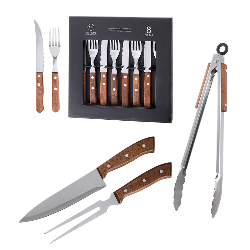 SET DE PARRILLA 11 PIEZAS ARTHOME ACERO INOXIDABLE PAR29 - 1