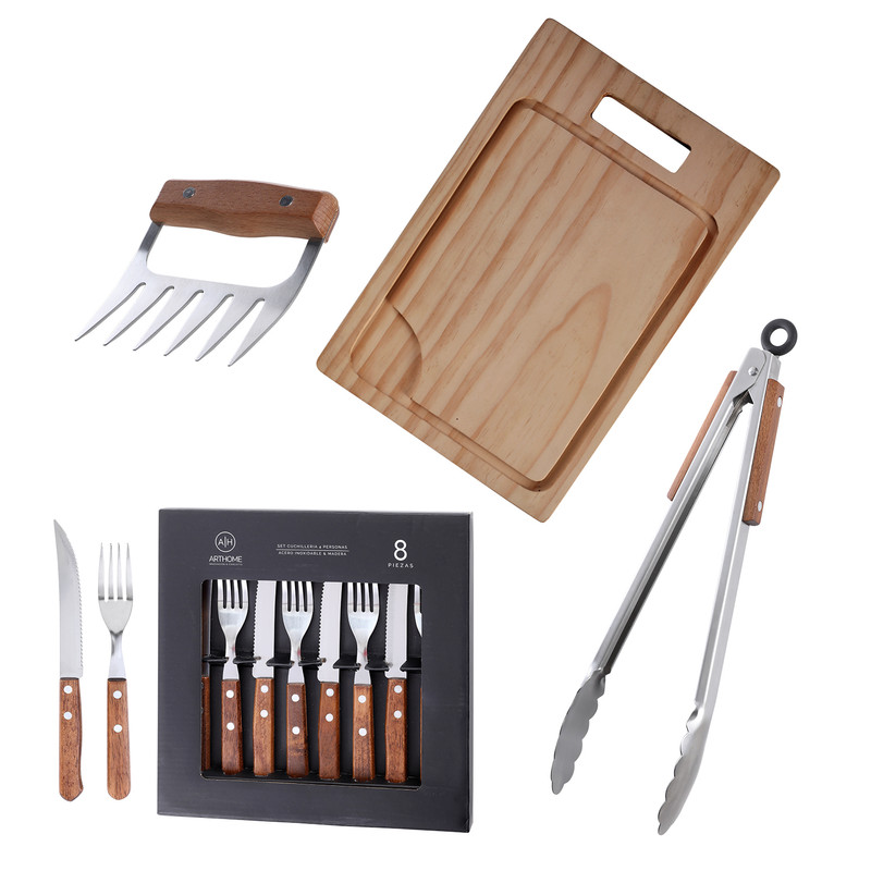 SET DE PARRILLA 11 PIEZAS ARTHOME ACERO INOXIDABLE PAR60 - 1