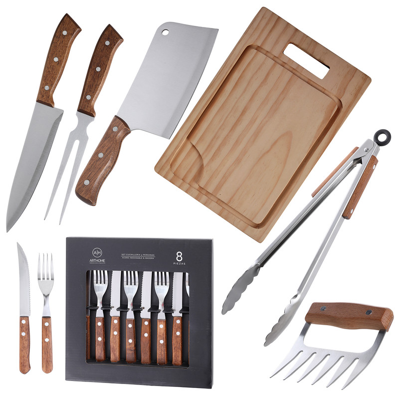 SET DE PARRILLA 14 PIEZAS ARTHOME ACERO INOXIDABLE PAR49 - 1