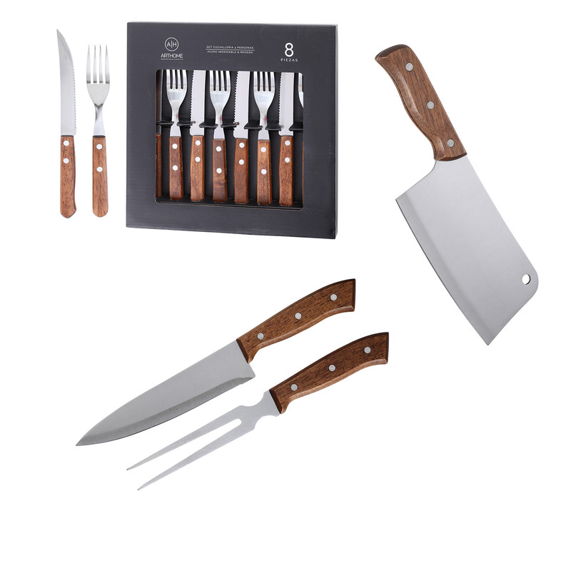 SET DE PARRILLA 11 PIEZAS ARTHOME ACERO INOXIDABLE PAR11 - 1