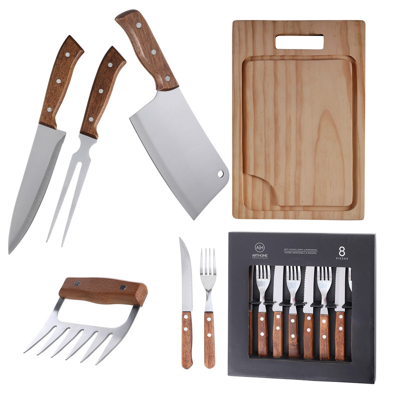 SET DE PARRILLA 13 PIEZAS ARTHOME ACERO INOXIDABLE PAR24 - 1