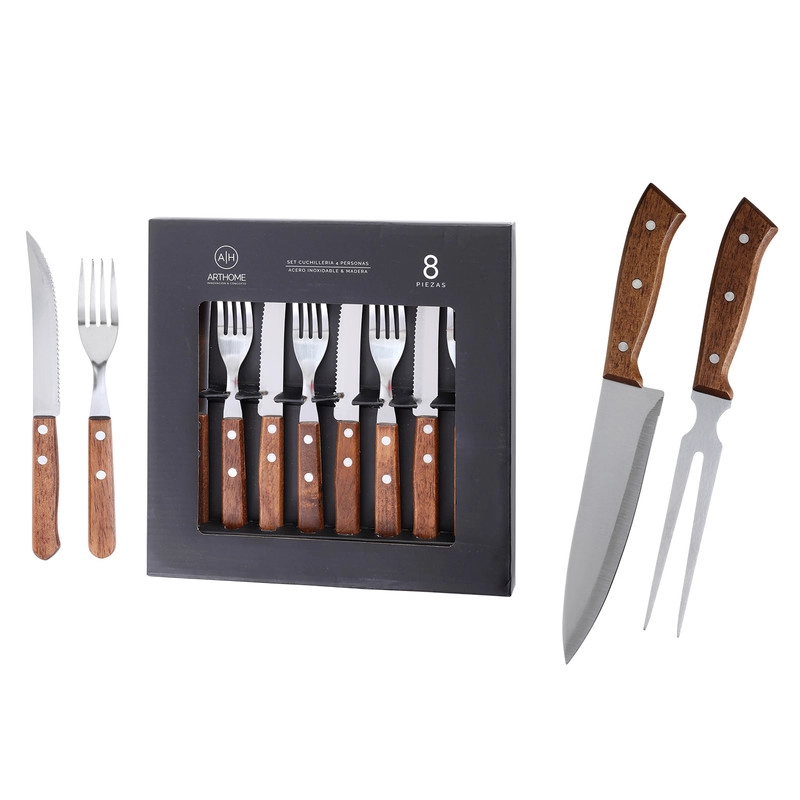 SET DE PARRILLA 10 PIEZAS ARTHOME ACERO INOXIDABLE PAR04 - 1