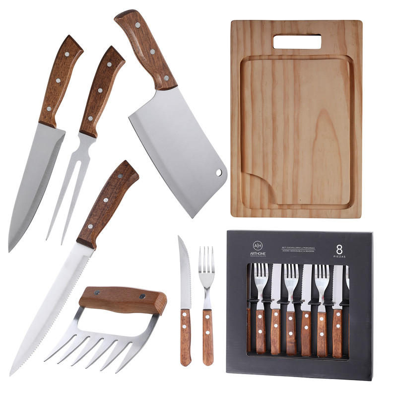 SET DE PARRILLA 14 PIEZAS ARTHOME ACERO INOXIDABLE PAR25 - 1