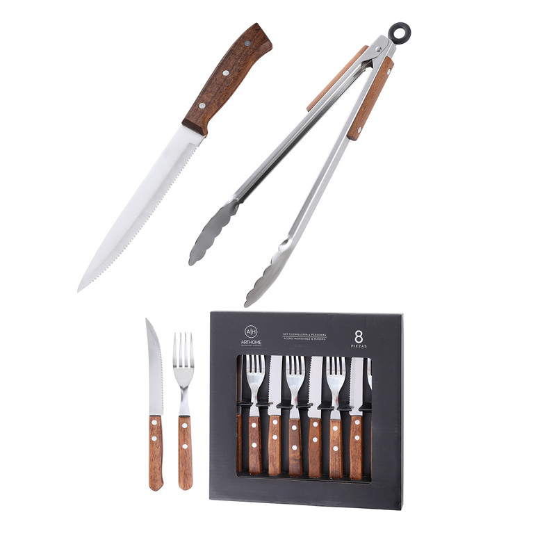 SET DE PARRILLA 10 PIEZAS ARTHOME ACERO INOXIDABLE PAR53 - 1