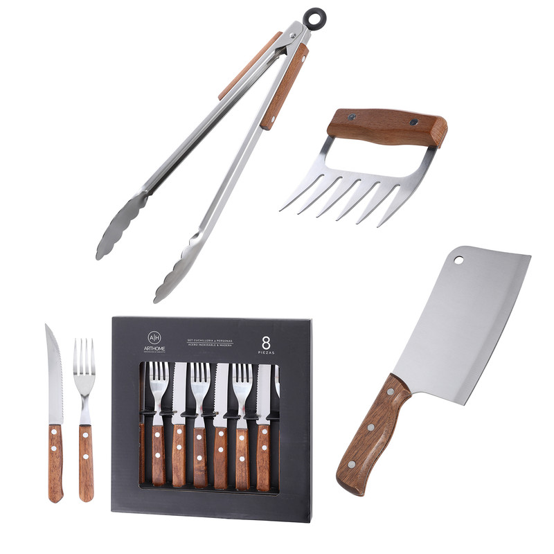 SET DE PARRILLA 11 PIEZAS ARTHOME ACERO INOXIDABLE PAR66 - 1