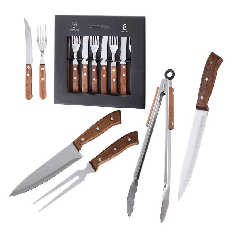 SET DE PARRILLA 12 PIEZAS ARTHOME ACERO INOXIDABLE PAR33 - 1