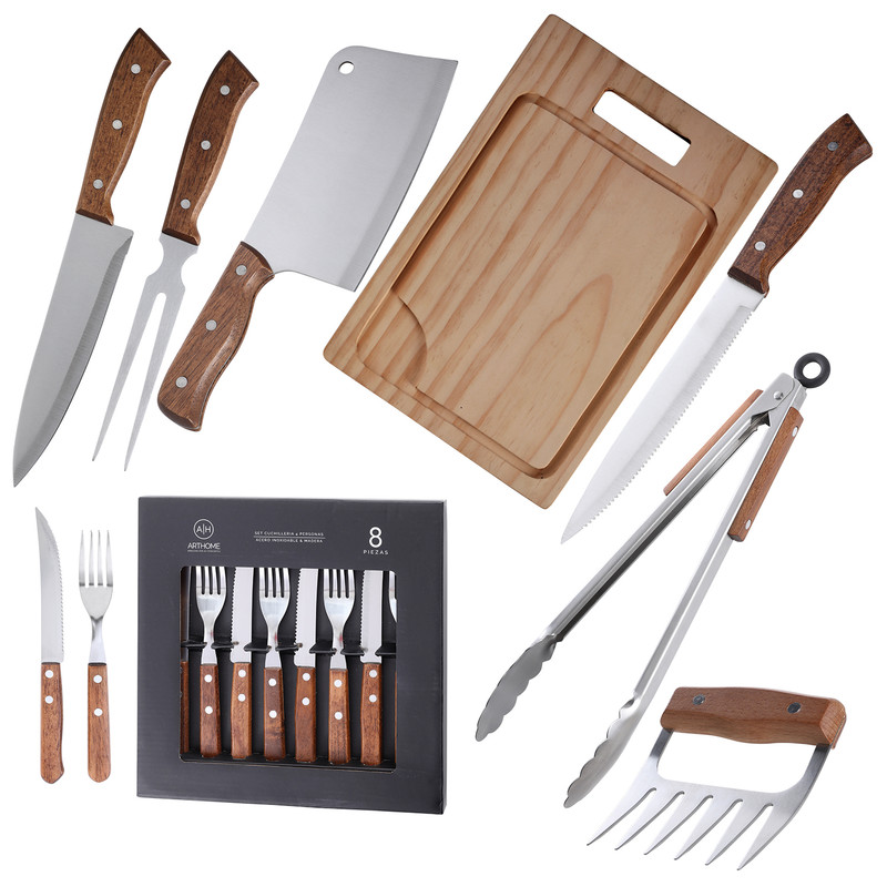 SET DE PARRILLA 15 PIEZAS ARTHOME ACERO INOXIDABLE PAR50 - 1