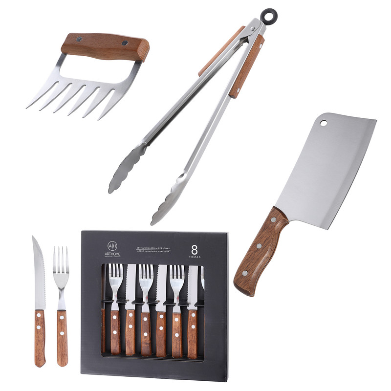 SET DE PARRILLA 11 PIEZAS ARTHOME ACERO INOXIDABLE PAR58 - 1