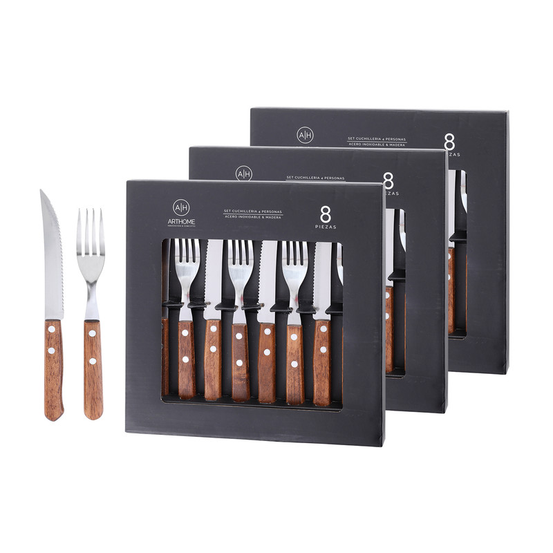 SET DE PARRILLA 24 PIEZAS ARTHOME ACERO INOXIDABLE PAR68 - 1