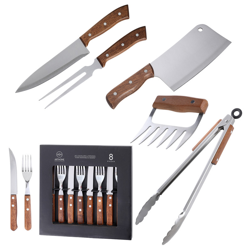 SET DE PARRILLA 13 PIEZAS ARTHOME ACERO INOXIDABLE PAR44 - 1