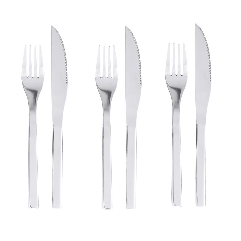 SET DE CUBIERTOS 6 PIEZAS ARTHOME CARNE ACERO INOX CUC31 - 1