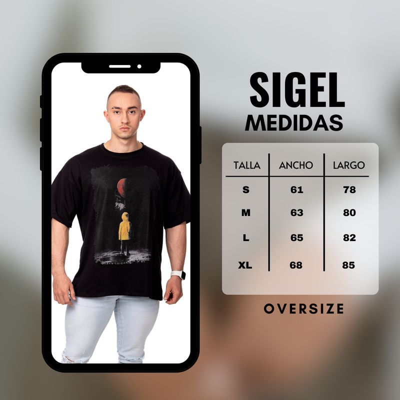 POLERA OVERSIZE HOMBRE SIGEL  ESTAMPADO IT NEGRO - 5