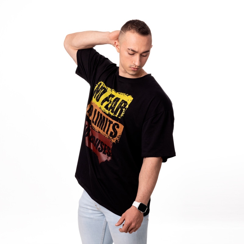 POLERA OVERSIZE HOMBRE SIGEL ESTAMPADO URBAN NEGRO - 2