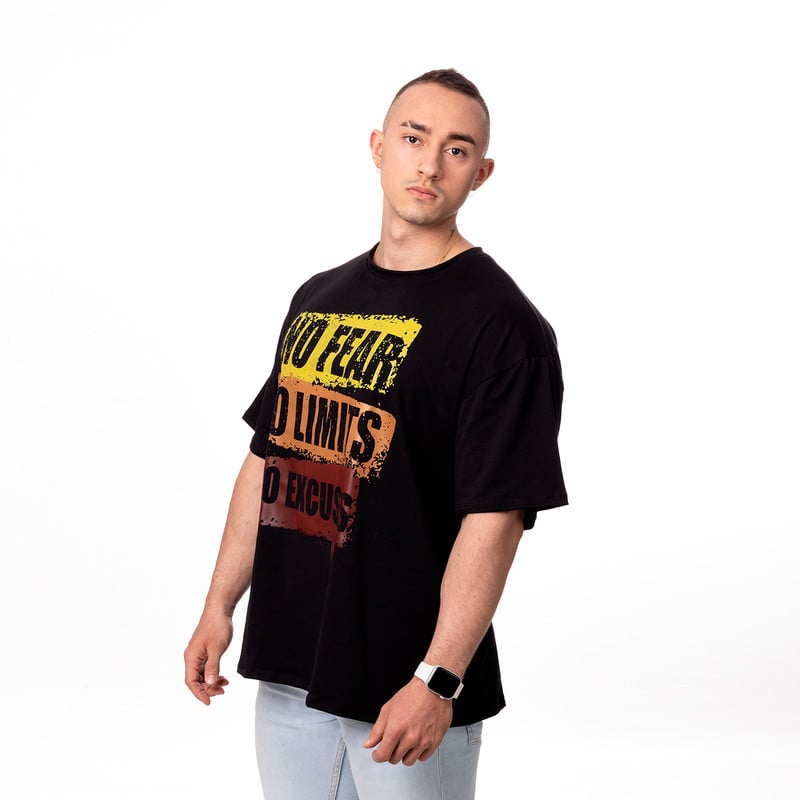 POLERA OVERSIZE HOMBRE SIGEL ESTAMPADO URBAN NEGRO - 3
