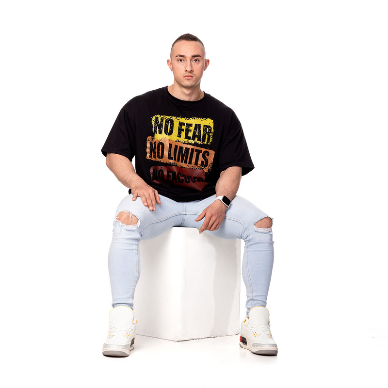 POLERA OVERSIZE HOMBRE SIGEL ESTAMPADO URBAN NEGRO - 4