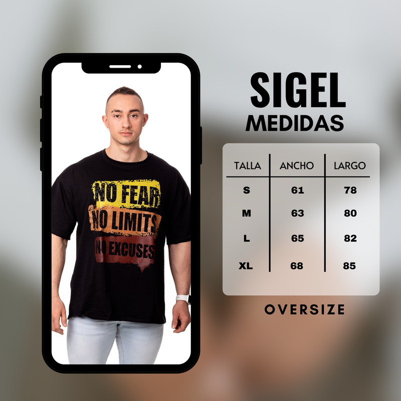POLERA OVERSIZE HOMBRE SIGEL ESTAMPADO URBAN NEGRO - 5