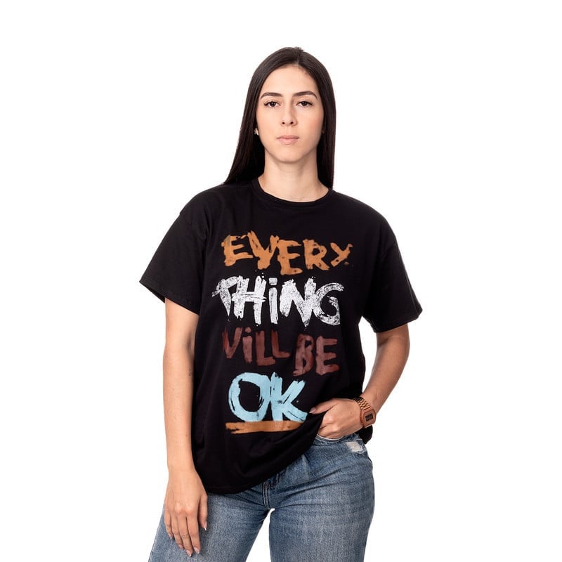 POLERA OVERSIZE MUJER SIGEL ESTAMPADO URBAN NEGRO - 1