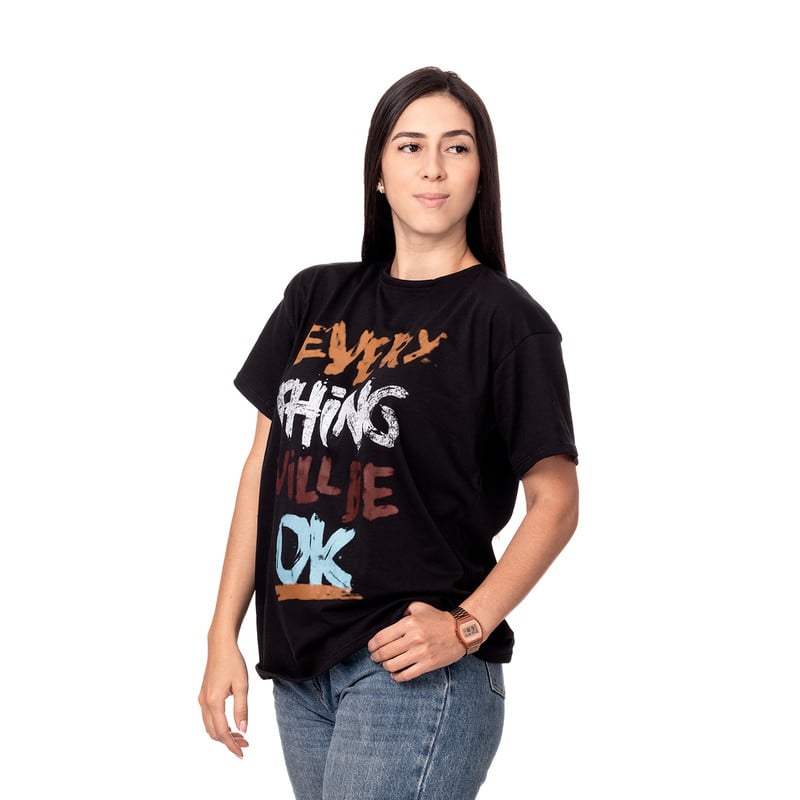 POLERA OVERSIZE MUJER SIGEL ESTAMPADO URBAN NEGRO - 2