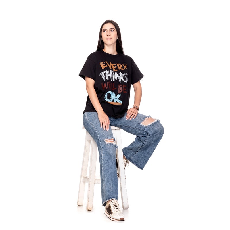 POLERA OVERSIZE MUJER SIGEL ESTAMPADO URBAN NEGRO - 4