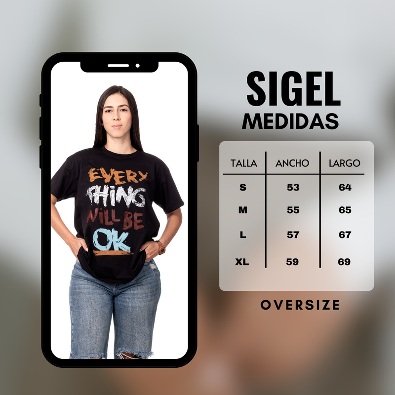 POLERA OVERSIZE MUJER SIGEL ESTAMPADO URBAN NEGRO - 5