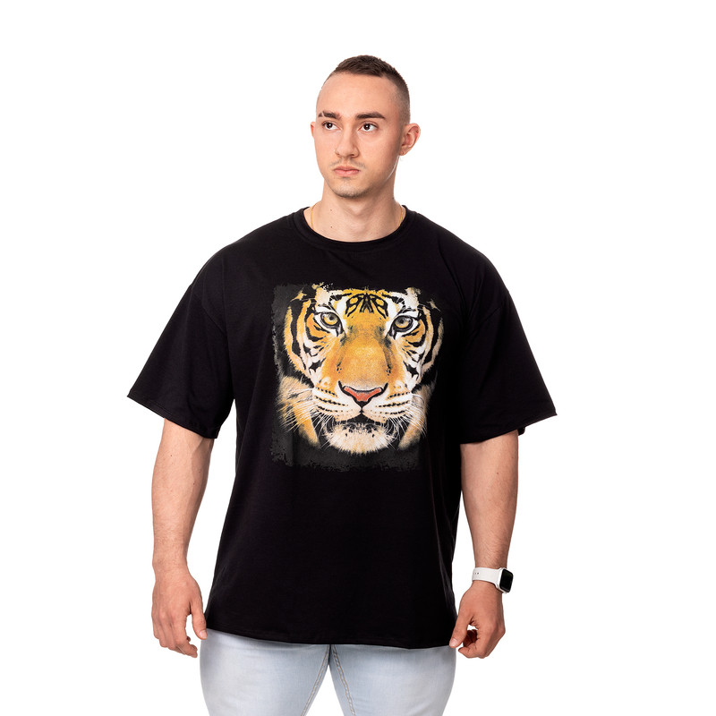 POLERA OVERSIZE HOMBRE SIGEL ESTAMPADO TIGER NEGRO - 3