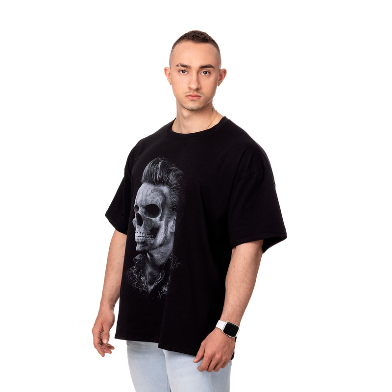 POLERA OVERSIZE HOMBRE SIGEL ESTAMPADO BARBER NEGRO - 3