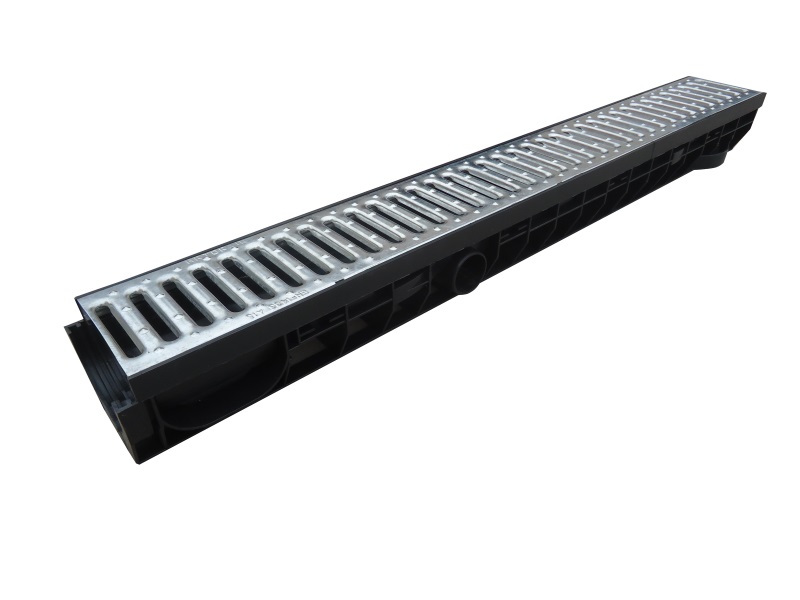 CANALETA ARTHOME ACERO 100 X 100 MM CON REJILLA SUPERIOR GALBANIZADA - 1