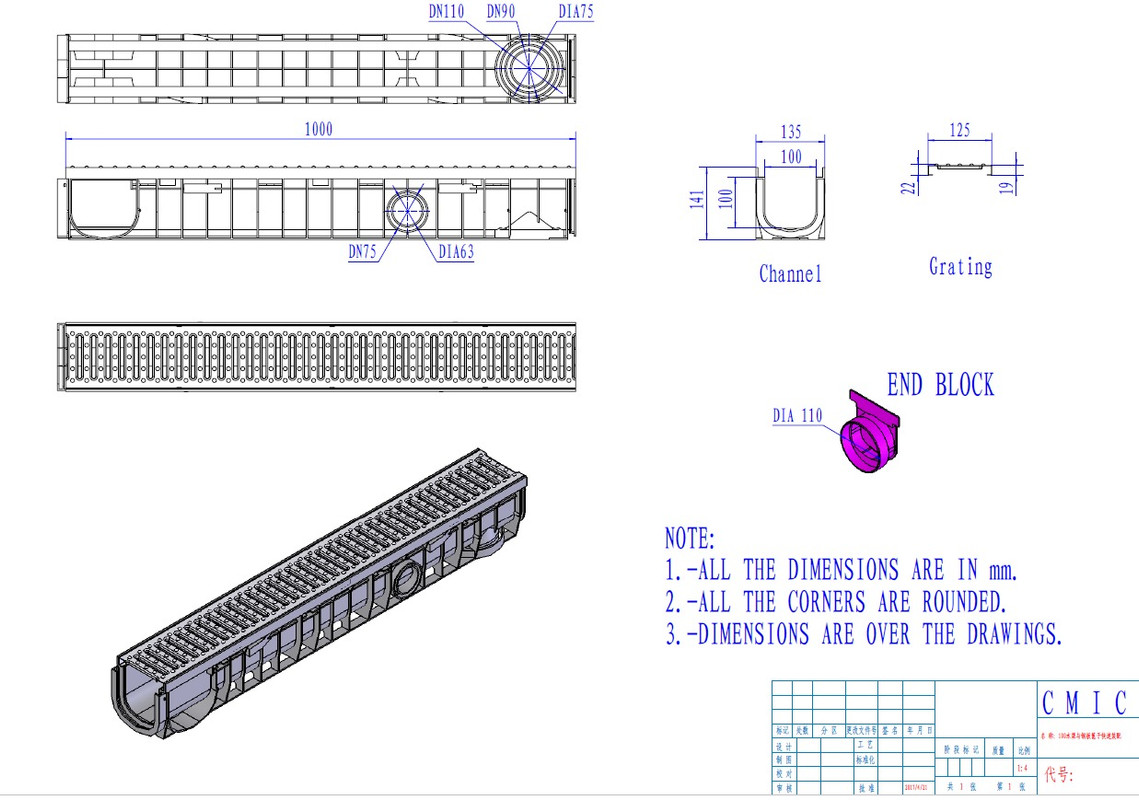 SET 3 CANALETAS ARTHOME ACERO 100 X 100 MM CON REJILLA SUPERIOR GALBANIZADA - 7