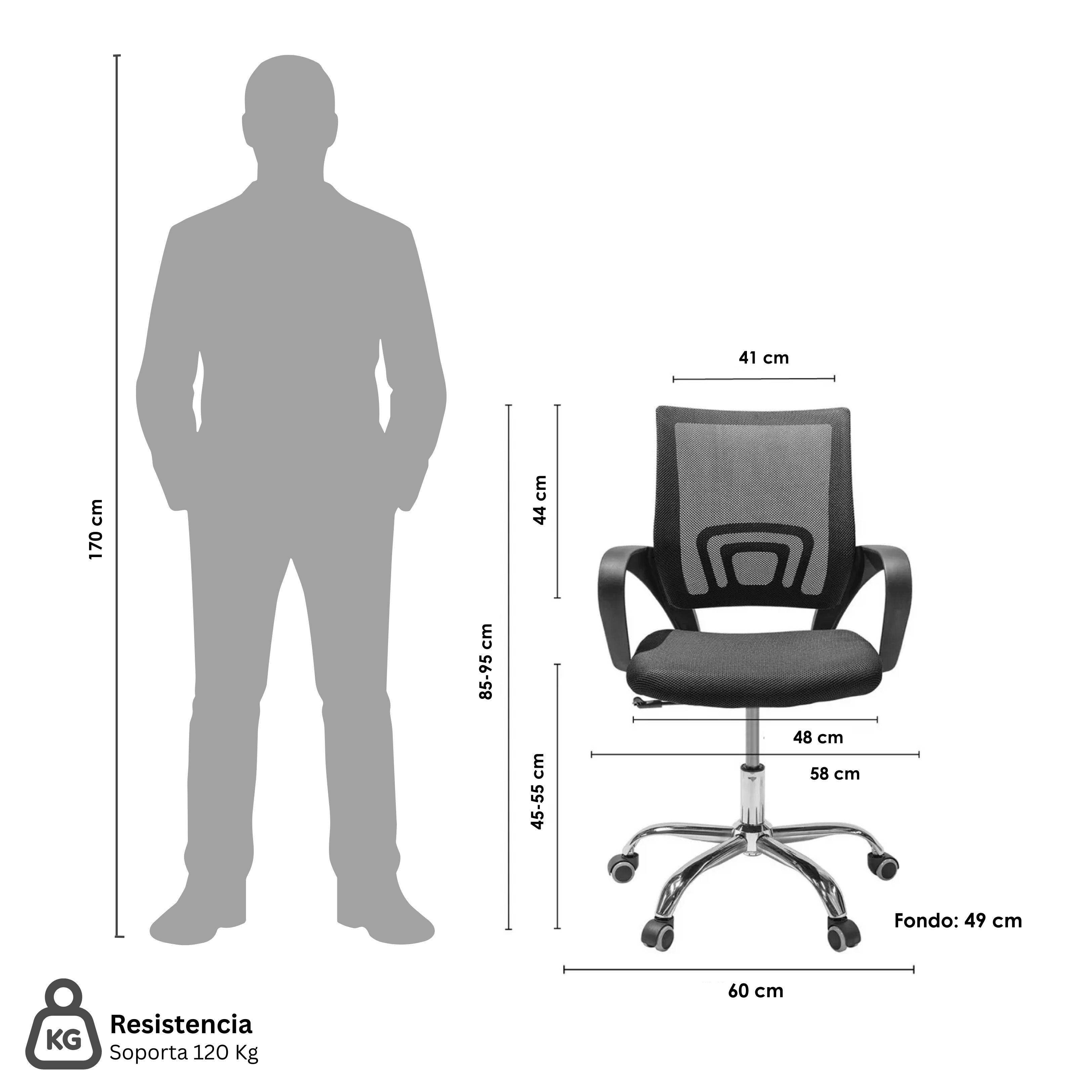 Silla Ejecutiva Ergonómica Nueva York - Respaldo de Malla Naranja, Confort y Estilo para tu Oficina - 8