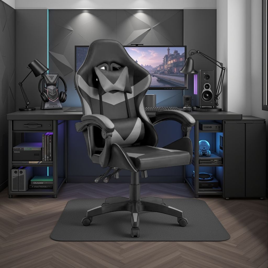 Silla Gamer Tokio - Ergonómica y Reclinable en Color Gris para la Mejor Experiencia de Juego - 5