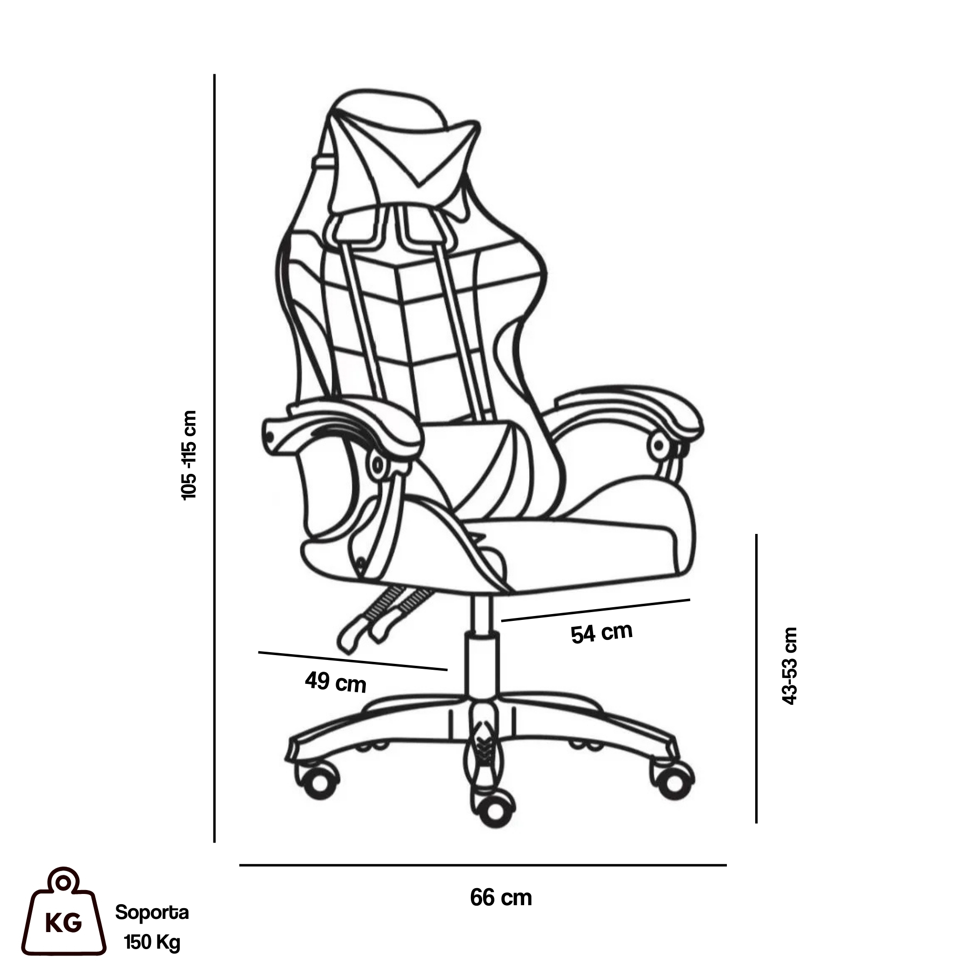 Silla Gamer Tokio - Ergonómica y Reclinable en Color Gris para la Mejor Experiencia de Juego - 8