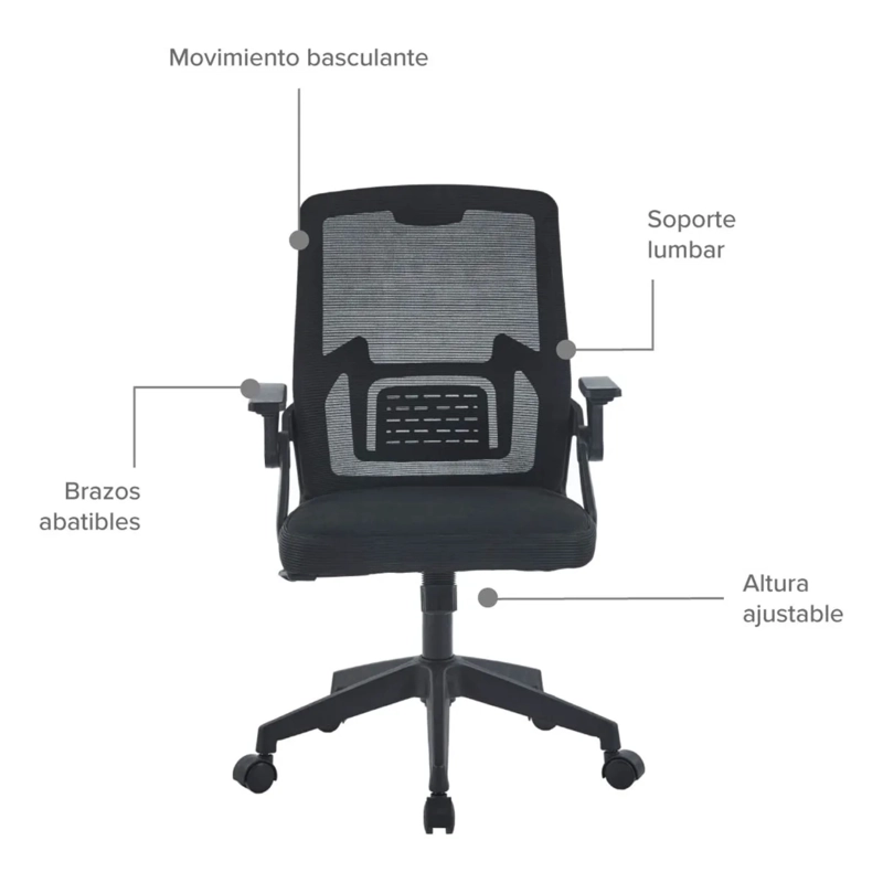 Silla Ejecutiva Ergonómica Montreal - Confort y Estilo en Color Negro para tu Oficina - 1