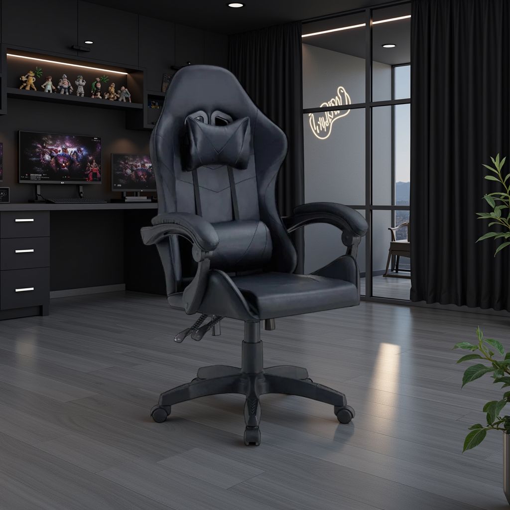 SILLA GAMER TOKIO NEGRA Y ROJA  DISEÑO ERGONOMICO Y DEPORTIVO - 5