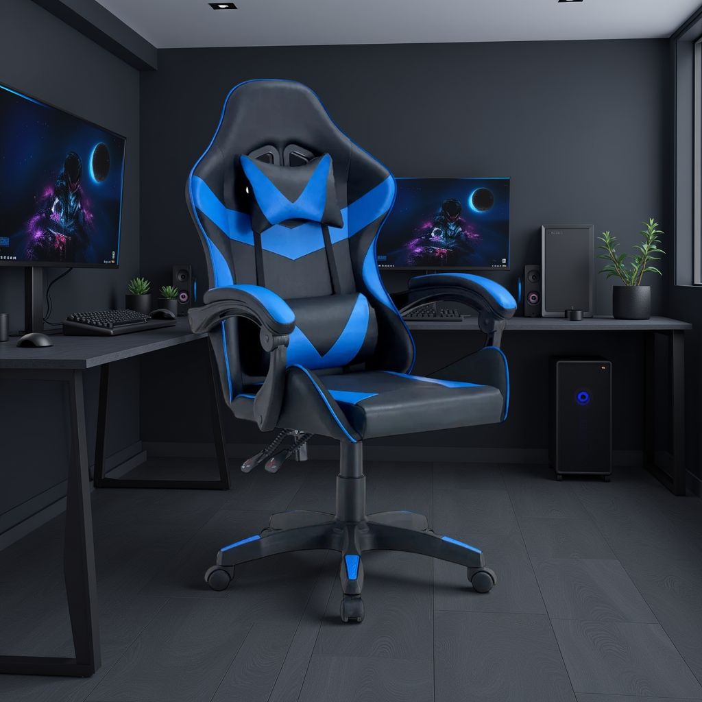 SILLA GAMER TOKIO NEGRA Y ROJA  DISEÑO ERGONOMICO Y DEPORTIVO - 6