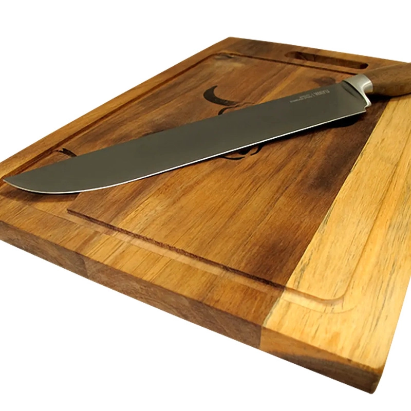 CUCHILLO CARNICERO WAYU MANGO DE MADERA ACACIA - 2
