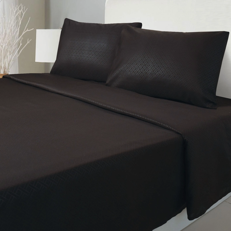 JUEGO DE SABANAS ARTHOME EMBOSSE EN COLOR NEGRO 2 PLAZAS MICROFIBRA - 1
