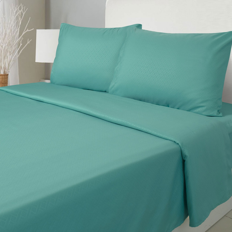 JUEGO DE SABANAS ARTHOME EMBOSSE COLOR TURQUESA 2 PLAZAS MICROFIBRA - 1