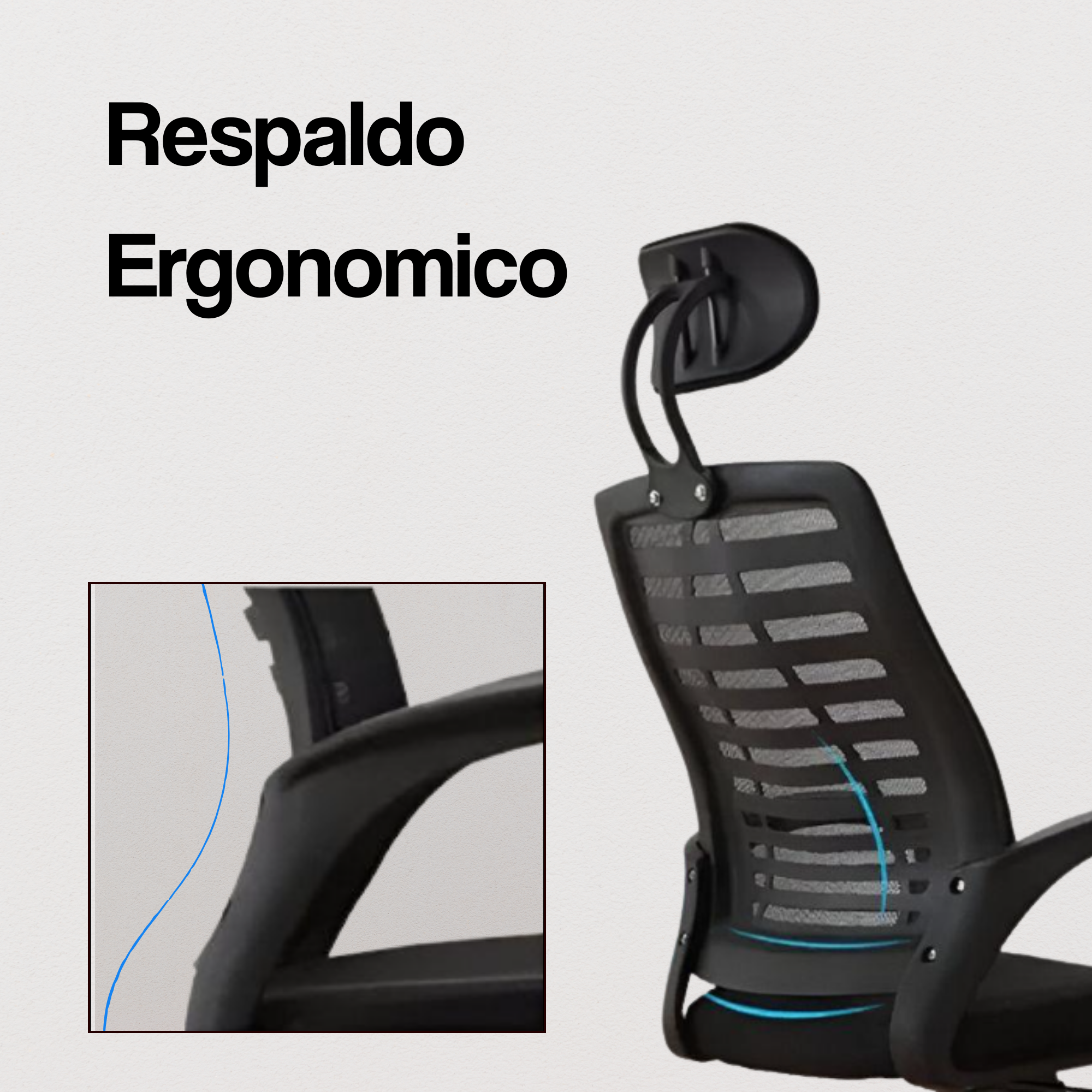 SILLA DE OFICINA EJECUTIVA MADRID NEGRA  CONFORT Y ESTILO PROFESIONAL - 3